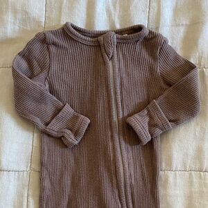 Angel Dear Taupe/Brown Ribbed Kids Footie